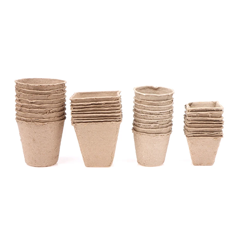 Biodegradable Plant Paper Pot Starters Nursery Cup Grow Bags For Flower Seedling Home Gardening Tools 10Pcs/set, seedling nursery bags