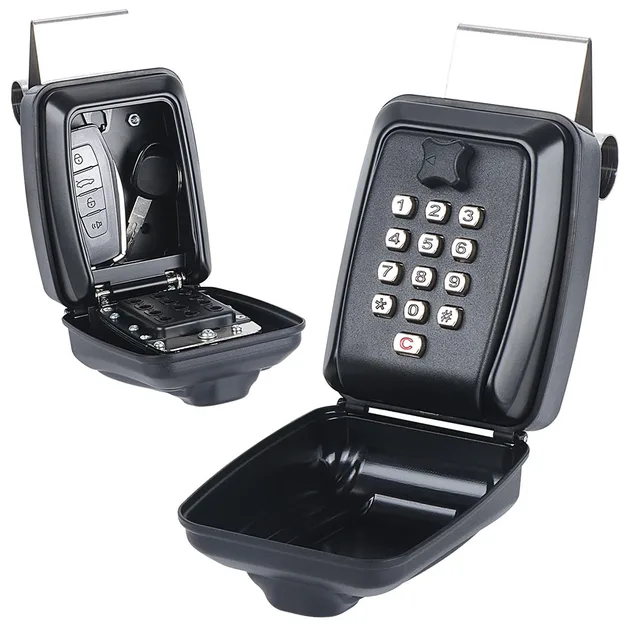Portable Car Window Hanging Antitheft Code Key Box With 12Digits Code Waterproof Anti-theft Key Safe For Office Home Outdoor Use 2