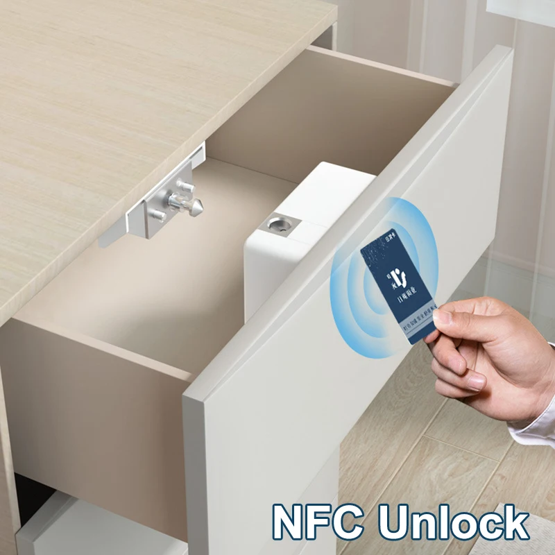 

Smart NFC Locks Invisible Electronic Cabinet Lock Keyless IC Card Unlock Cabinet Locker for Wooden Drawer Locker Cupboard
