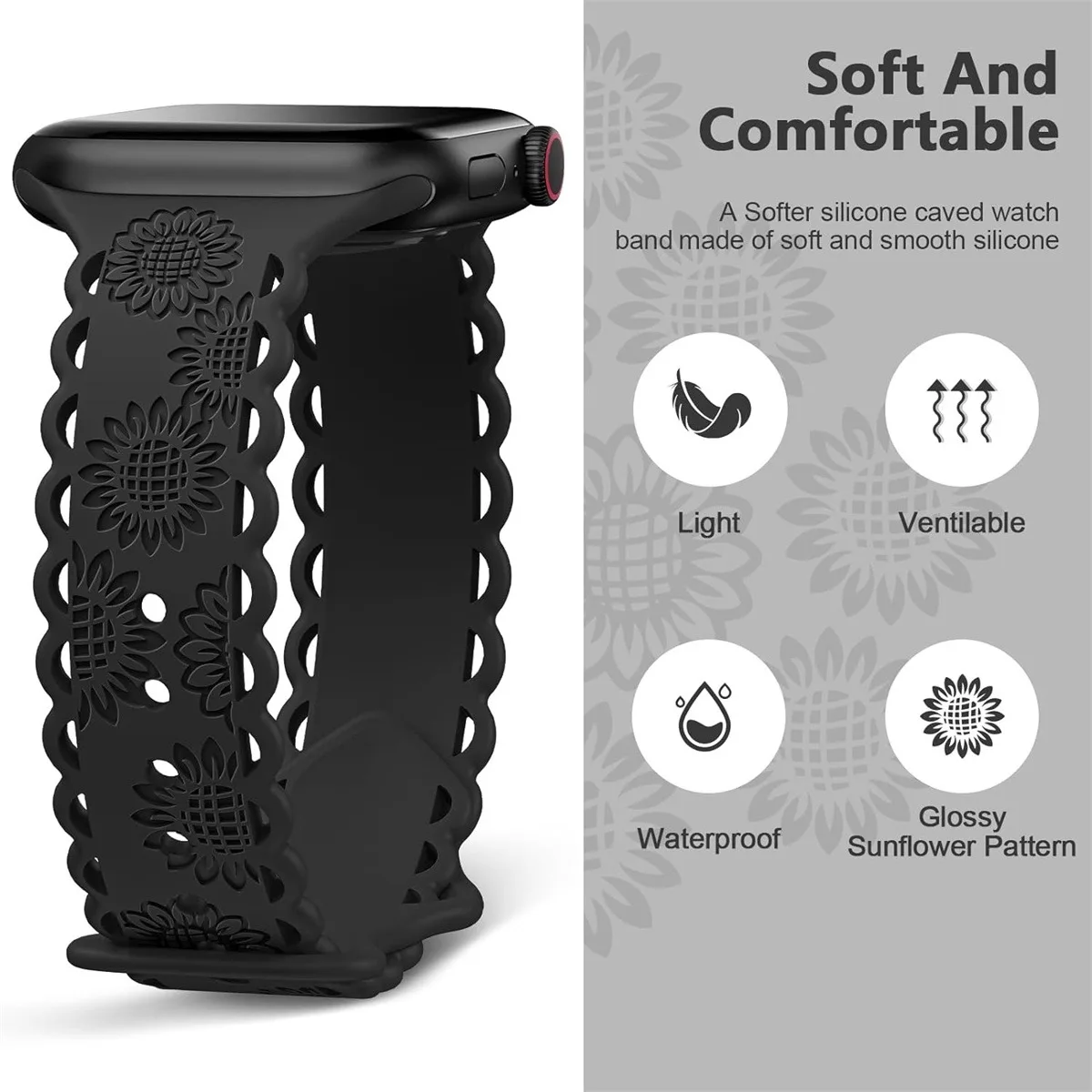 Silicone Watch Band For Smartwatch Sporty Comfortable Strap_voghion.com