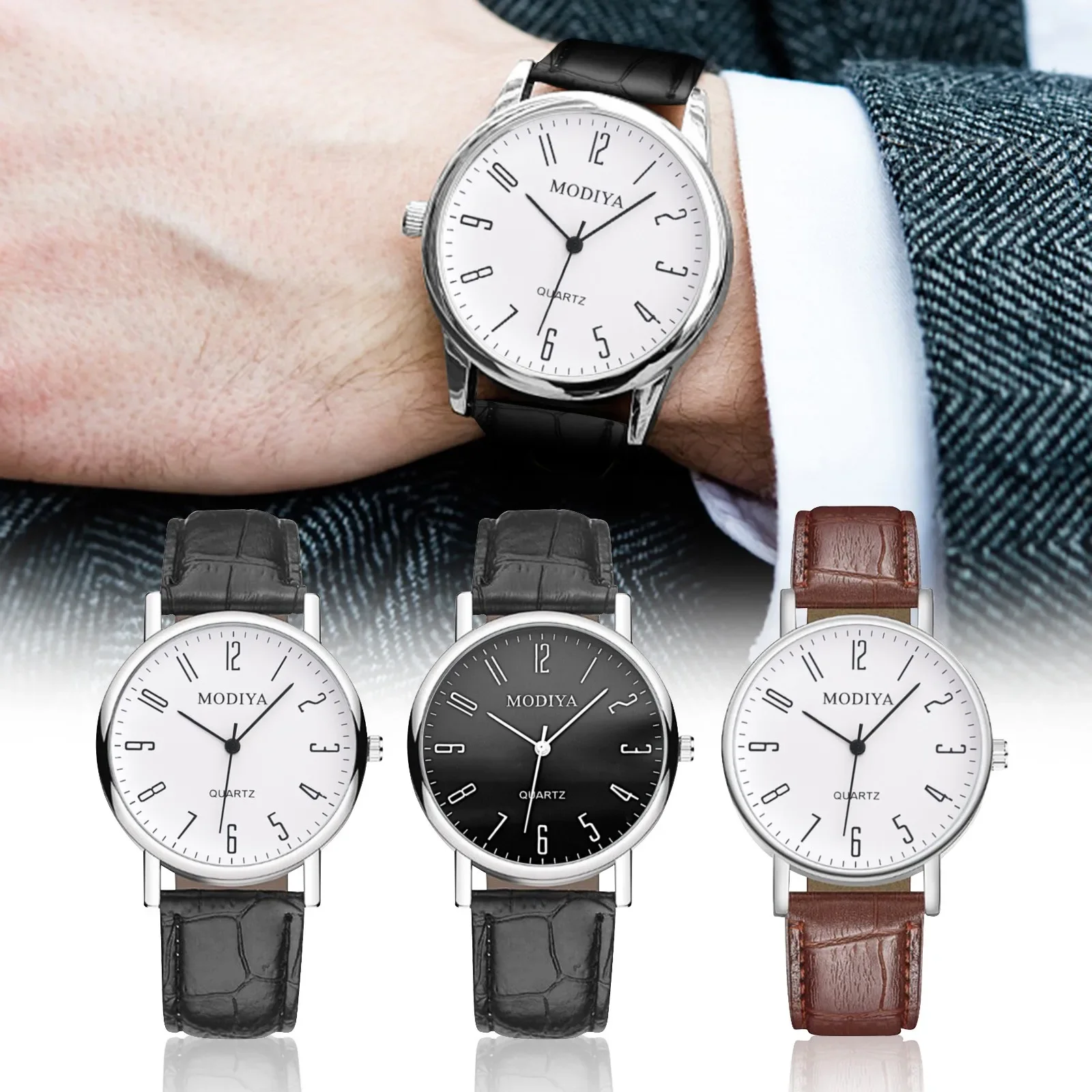 

Mens Classic Wristwatch Men Vintage Design Watches Leather Strap Wrist Watch Quartz Analog Watch For Man Gift Reloj Hombre