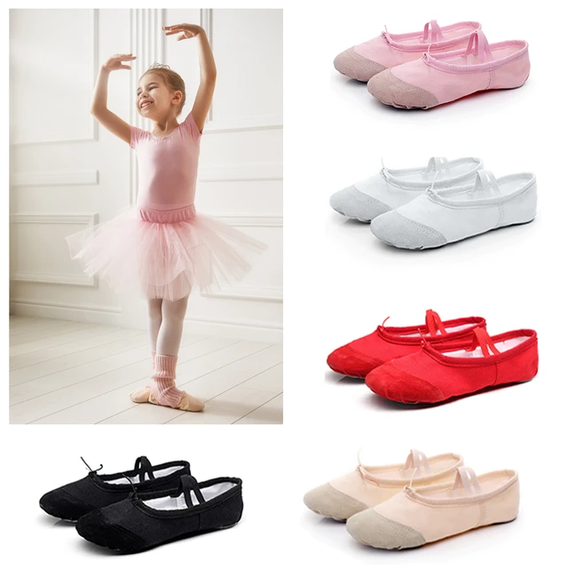 Acheter Chaussures de Ballet en toile à semelle souple pour filles,  pantoufles de danse, chaussures de ballerine pour enfants, chaussures de  danse pour femmes