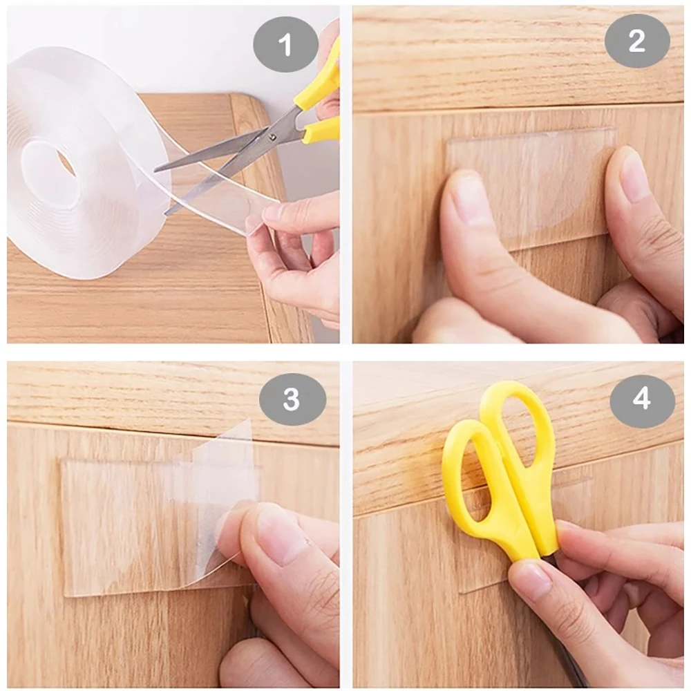 Clear Nano Adhesive Tape - Washable, Reusable, and Traceless Double-Sided Stickers