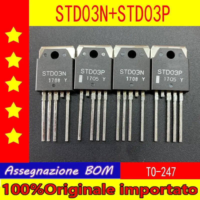 

10 pairs of STD03N STD03P STD03N TO-247 power amplifier pair