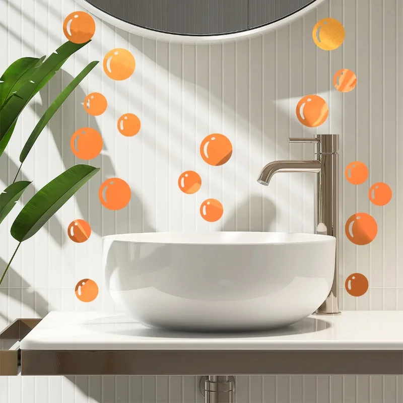 20*29cm Orange Glow in The Dark Circular DIY Wall Stickers for Home Living Room Wall Background Decoration Decal