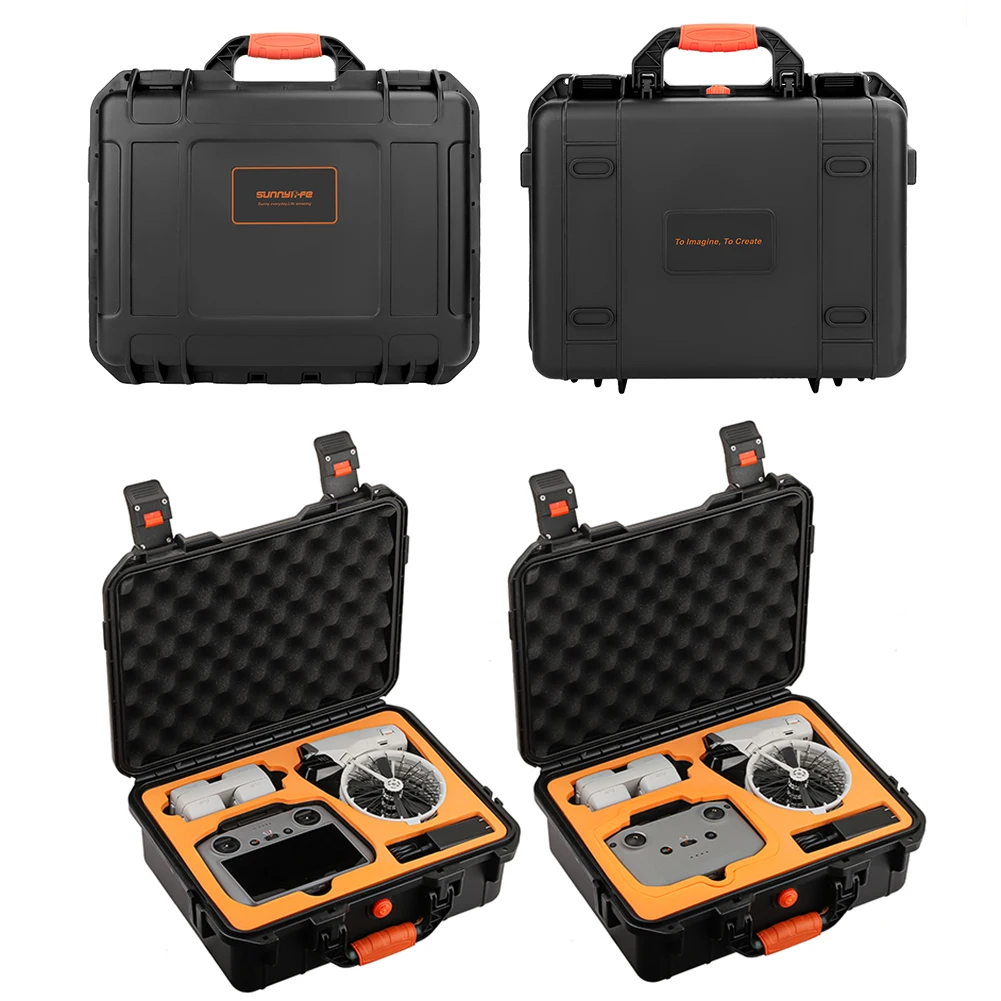 Mallette de transport antichoc fermée avec loquets métalliques, idéale pour protéger votre drone.