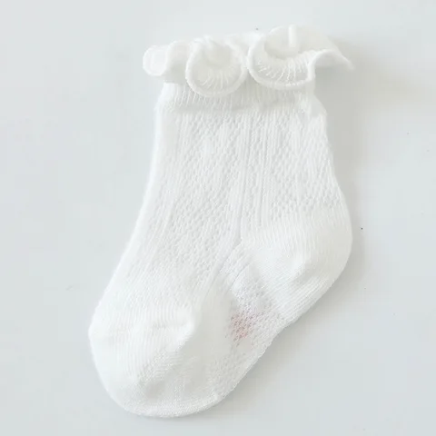 Kids Girls Cotton Lace Ruffle Princess Ankle Short Socks Solid White Pink Blue Spring Summer Cute Frilly Socks Stuff