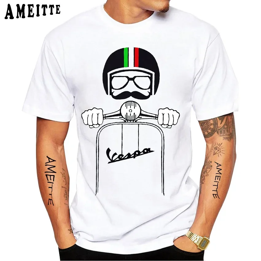 

2023 Summer New Men's Short Sleeve T-shirt, Motorcycle 3D Printing T-shirt, Hip Hop, Casual, White Clothes Top Simple and Young,