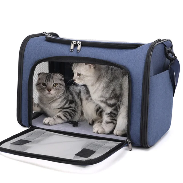 Dog Cat Carrier Bag Soft Carrier Side Backpack Pet Dog Travel Bags Airline Approved Transport for Small Dogs Cats Outgoing 2