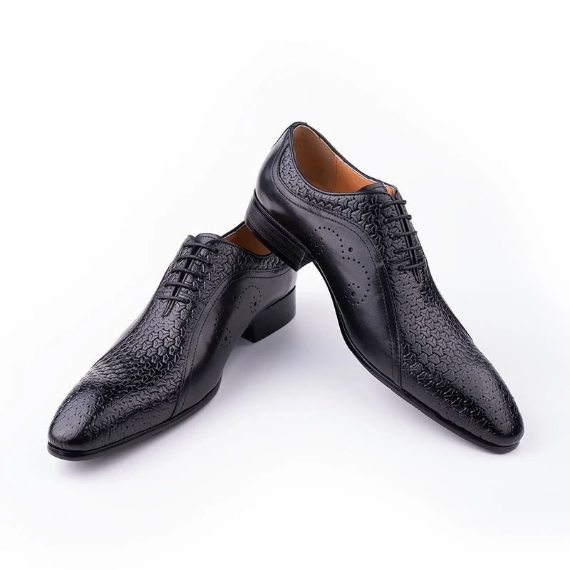 Dress shoes man Evening Wedding Comfortable High Quality Social Footwear Classic Side Carving Shoe for Men Brown Brogue