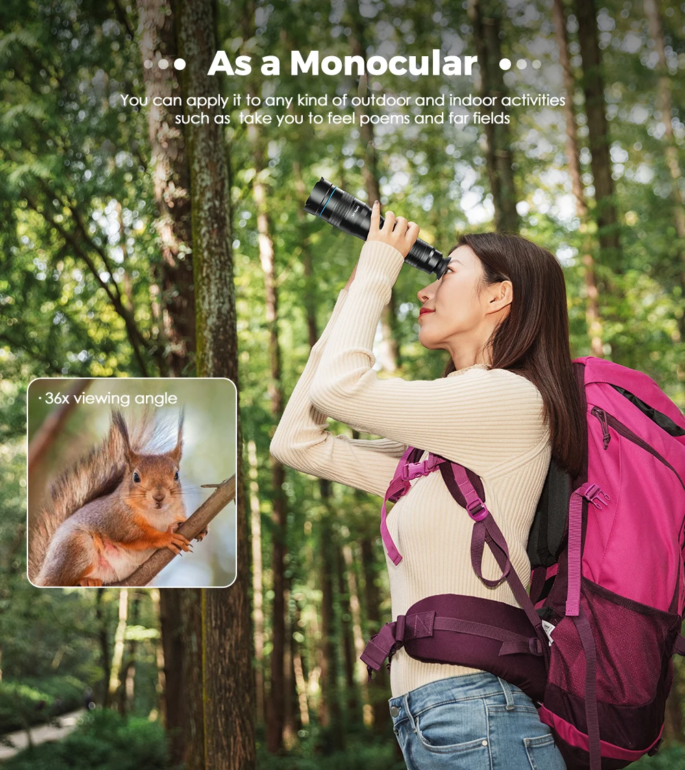 APEXEL Optional HD 36X metal telescope telephoto lens monocular mobile lens+ selfie tripod for Samsung Huawei all Smartphones