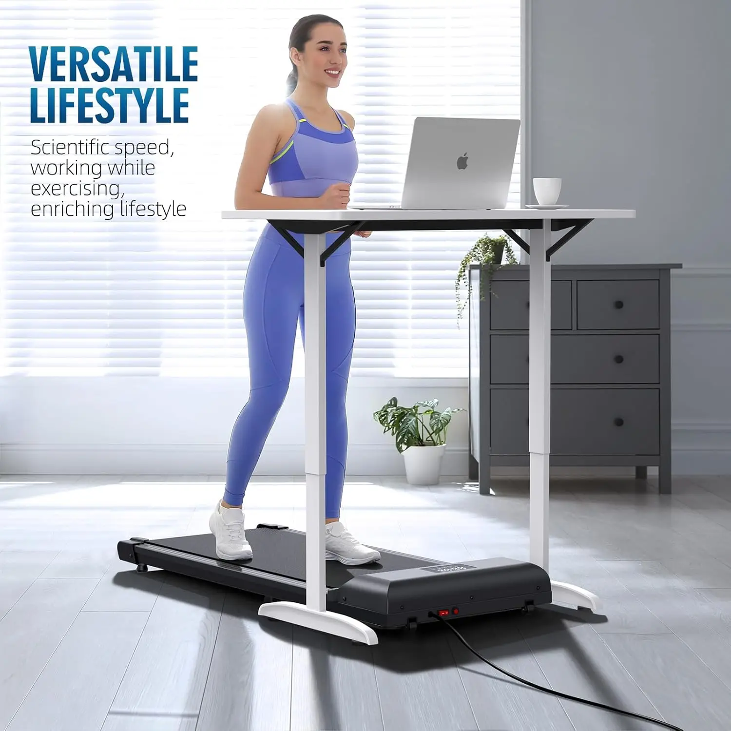 Walking Pad，Under Desk Treadmill 2 in 1 Treadmills，Portable Walking Treadmill 2.5HP, 320lbs Max Weight Remote Control LED