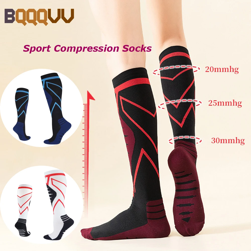 

Breathable Graduated Cycling Compression Socks for Men and Women, Prevent Varicose, Exercise, Outdoor, Running, Rugby, 1Pair