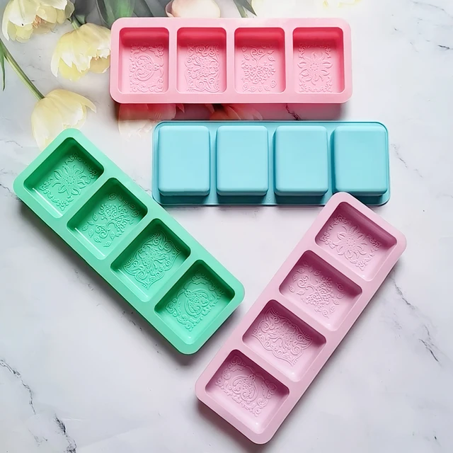 Square Pattern Soap Mold Silicone Mold DIY Aromatherapy Handicraft Soap Making Mould Cake Bread Baking Tools