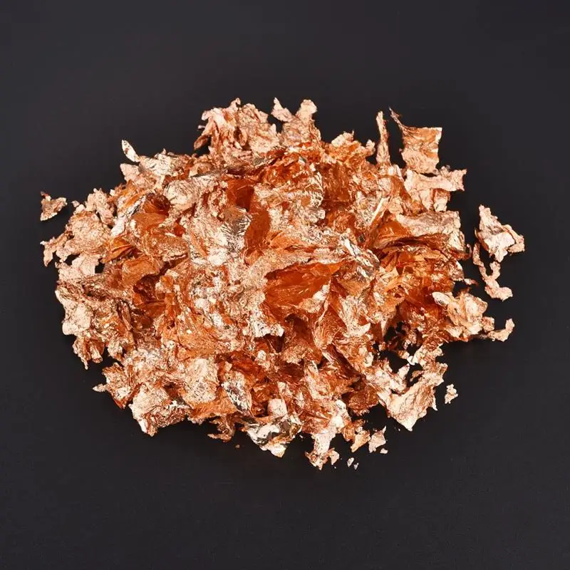 Nachahmung Gold Splitter Kupfer Blatt Flake Blätter Folie Pailletten Glitters Für DIY Glänzende Folie Pape Harz Vergoldung Nail art Decor flasche – Detail 14