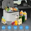 33 L Portable Car Refrigerator,Electric Cooler & Warmer With Automatic Locking Handle,110V AC Home Power Cord 2V Car Cooler Box 1