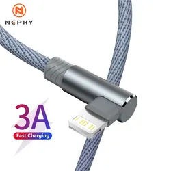 90 Degree USB Charger Cable For iPhone 11 12 13 14 Pro Max X XR Xs SE 6 6s 7 8 Plus iPad 3M Origin Fast Charging Cord Data Wire