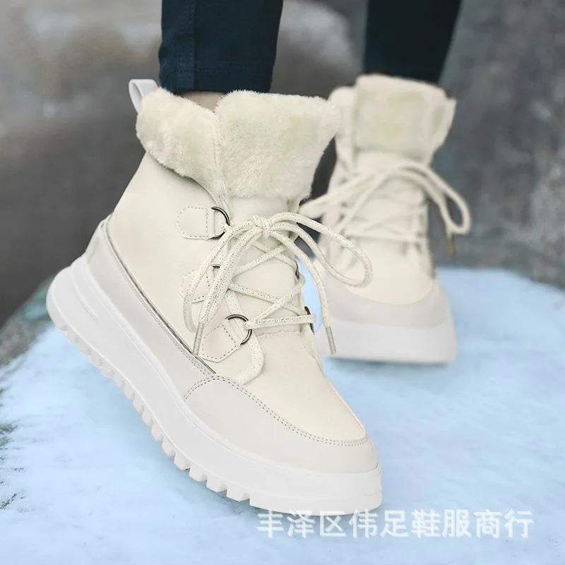 Fashion Women Snow Boots With Plush Warm Sports Casual Antiskid Winter Shoes Size 36-42