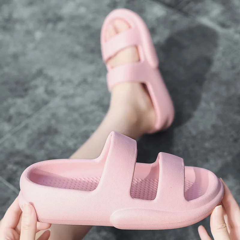 Damtofflor med tjock sula Supermjuka halkfria mjuka skumsliders Slip Comfy tofflor för inomhus utomhus_voghion.com