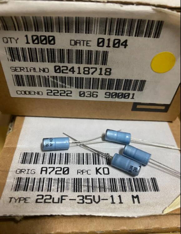 10PCS 22UF 35V 036 Series Electrolytic capacitor 35V22UF 5*11 aqua blue case rechargeable battery pack