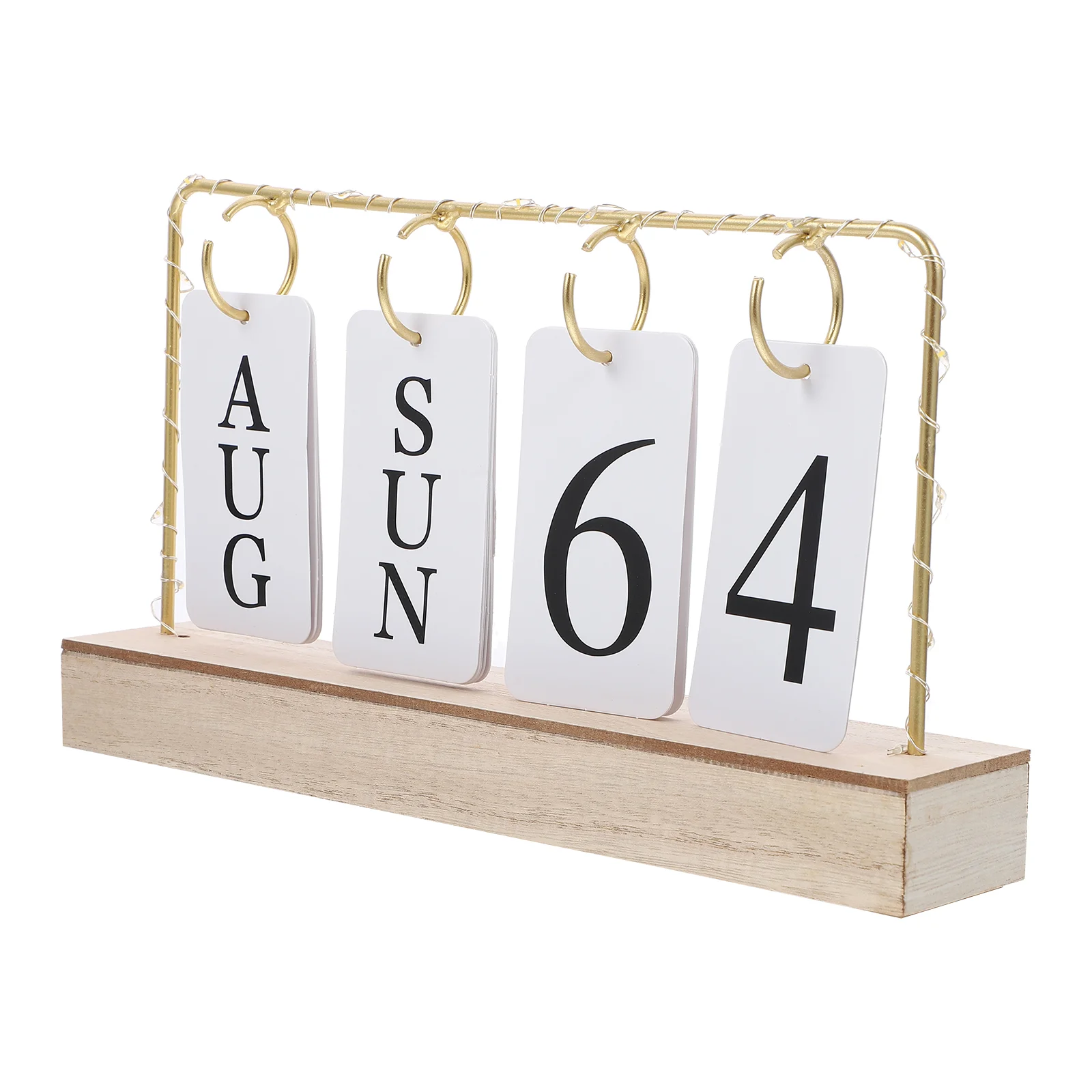 Vintage Wooden Perpetual Calendar Flip Month Date Display With LED Light For Office Home Decoration Photography Props Advent dvotinst newborn baby photography props handmade wool clouds with kite set fotografia accessories studio shooting photo props