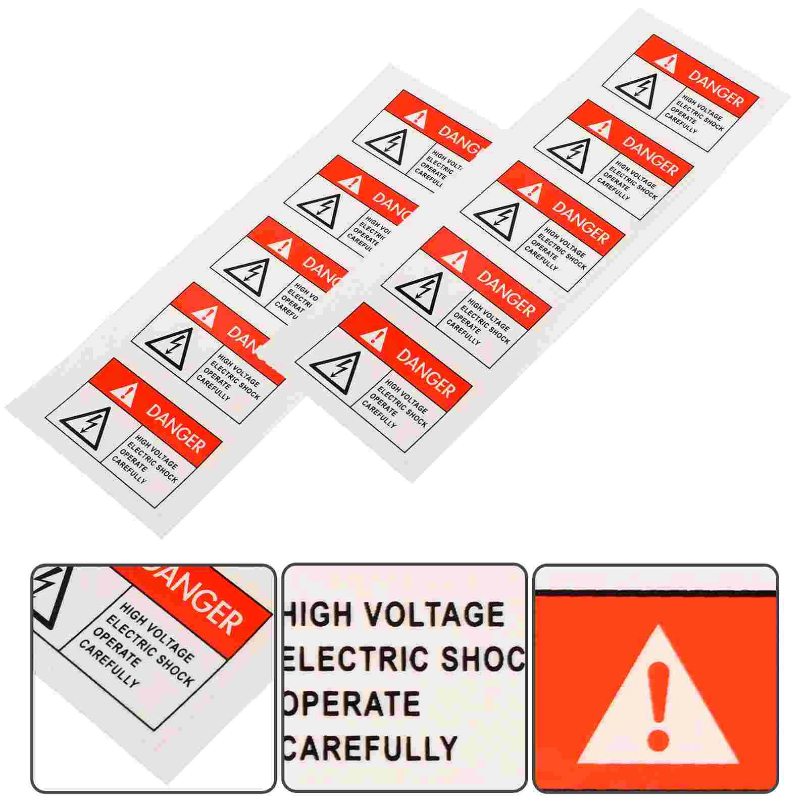 

10Pcs DANGER Warning Stickers Adhesive Backside Sign Safe Sticker Clear Large Font Text Decal