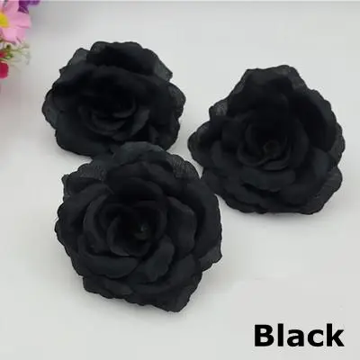 Elegant Deep Purple Silk Rose Flower Heads - 10PCS Set for DIY Decoration & Celebrations