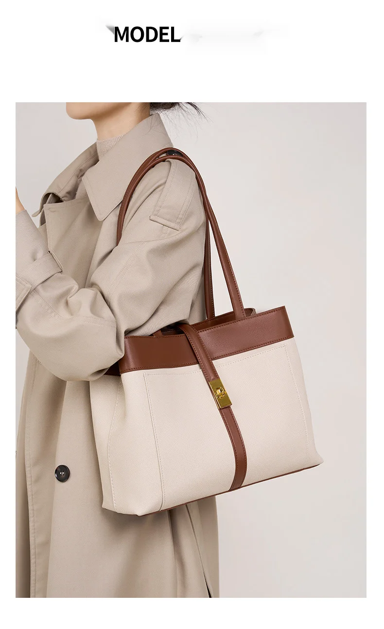 Nouveau sac fourre-tout polyvalent en cuir de vachette de grande capacité pour les déplacements sous les bras 2024, sac pour femme à la mode et tendance_voghion.com