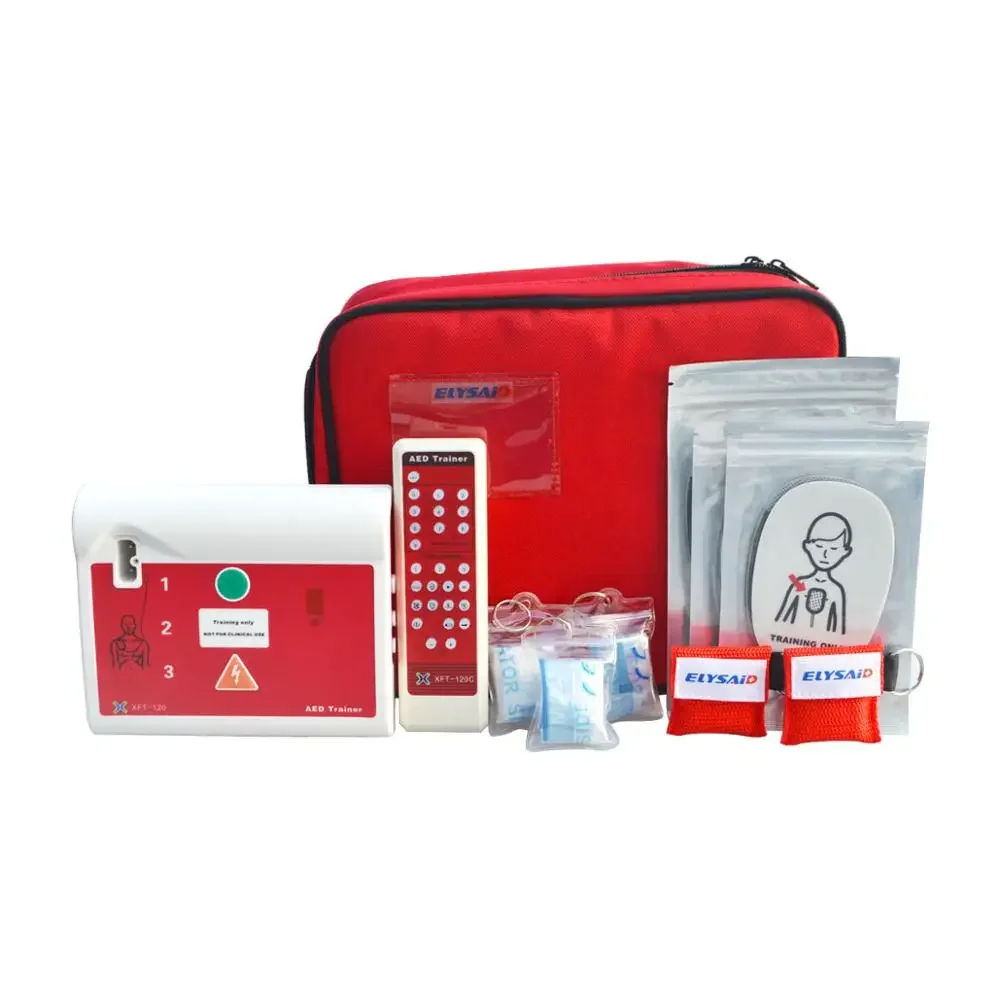 

1 Set Bilingual 120C AED Trainer Automated Cardiopulmonary Resuscitation Training First Aid Teaching Replaceable Language Card