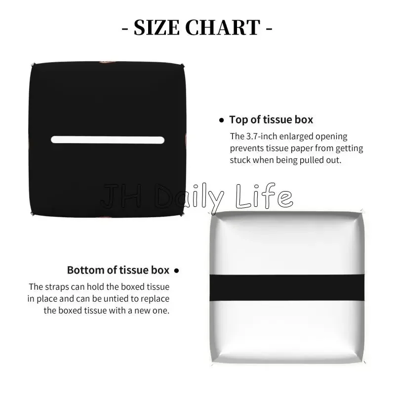 Delta Sigma Theta Sorority Tissue Box Cover Square Tissue Holder with Belt Bottom Leather Napkin Holder for Vanity Countertop 4