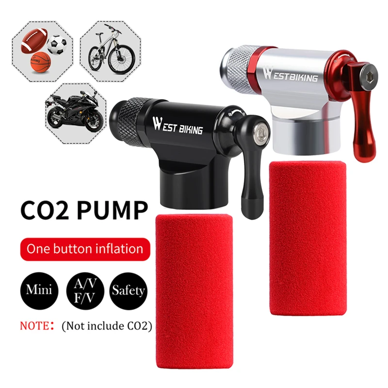 Description Picture 5 of itemWEST BIKING Portable Mini Bicycle Pump Aluminum MTB CO2 Inflator for Basketball Football Cycling Accessories Bike Tire Pumps
