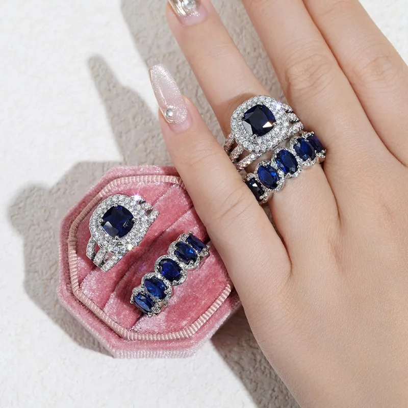 2pcsLuxuryJewelryTrendySetRingsforWomenDarkBluePinkCubicZirconiaRingsGorgeousWeddingAccessoriesEternityJewelry-AliExpress36