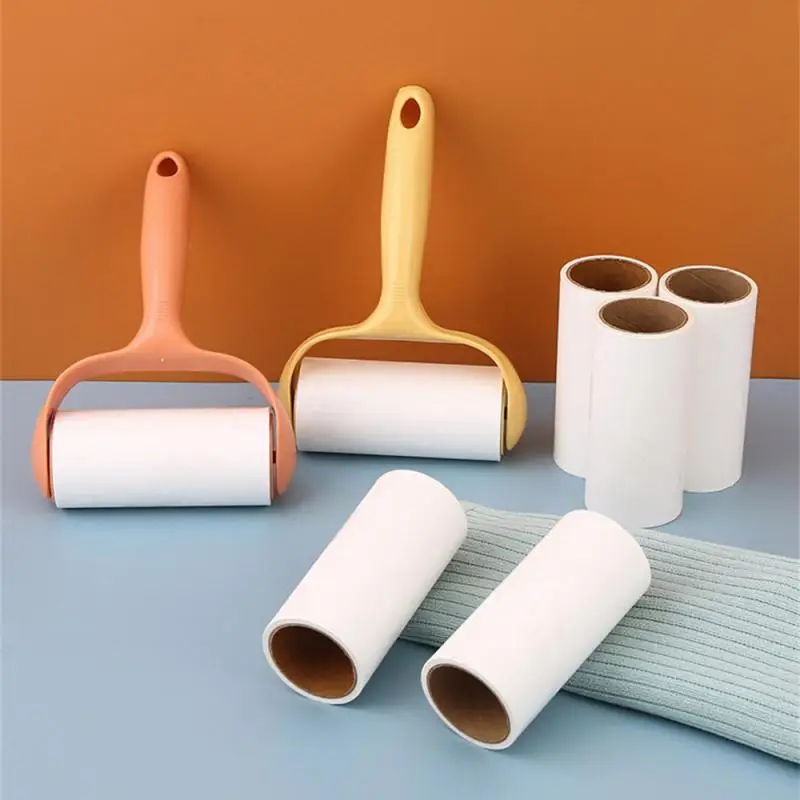 Lint Remover Lint Roller Tearable Roll Paper Sticky Roller Dust Wiper Pet Hair Clothes Carpet Tousle Remover Replaceable Cleaning Brush Accessories