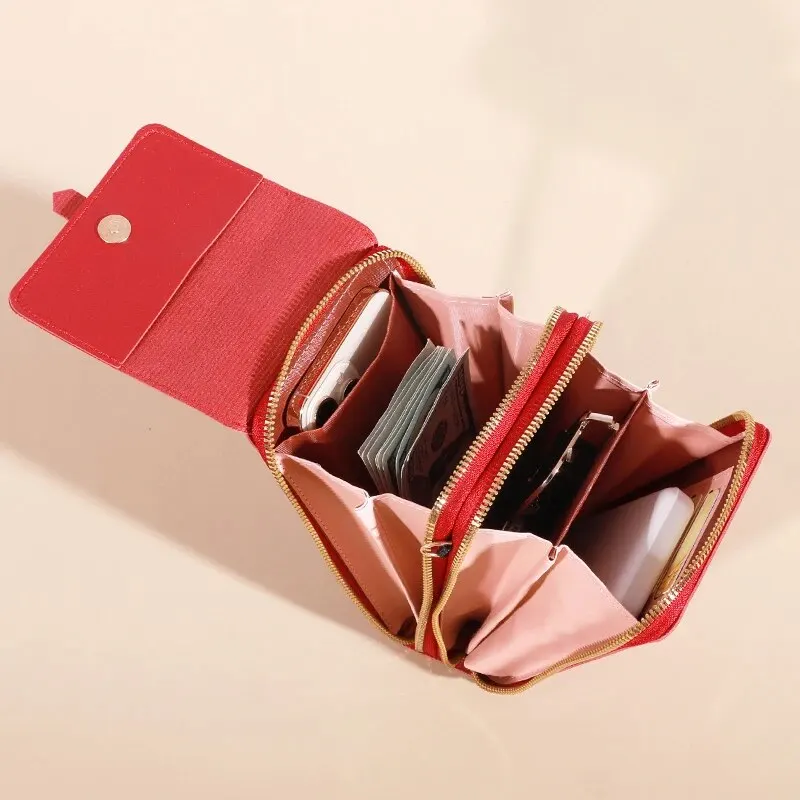 Sleek Faux Leather Crossbody Phone Purse with Card Slots