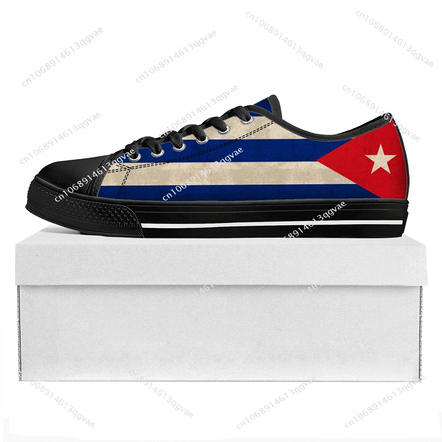 Cuban Flag Low Top High Quality Sneakers Mens Womens Teenager Canvas Sneaker Cuba Casual Couple Shoes Custom Shoe Black