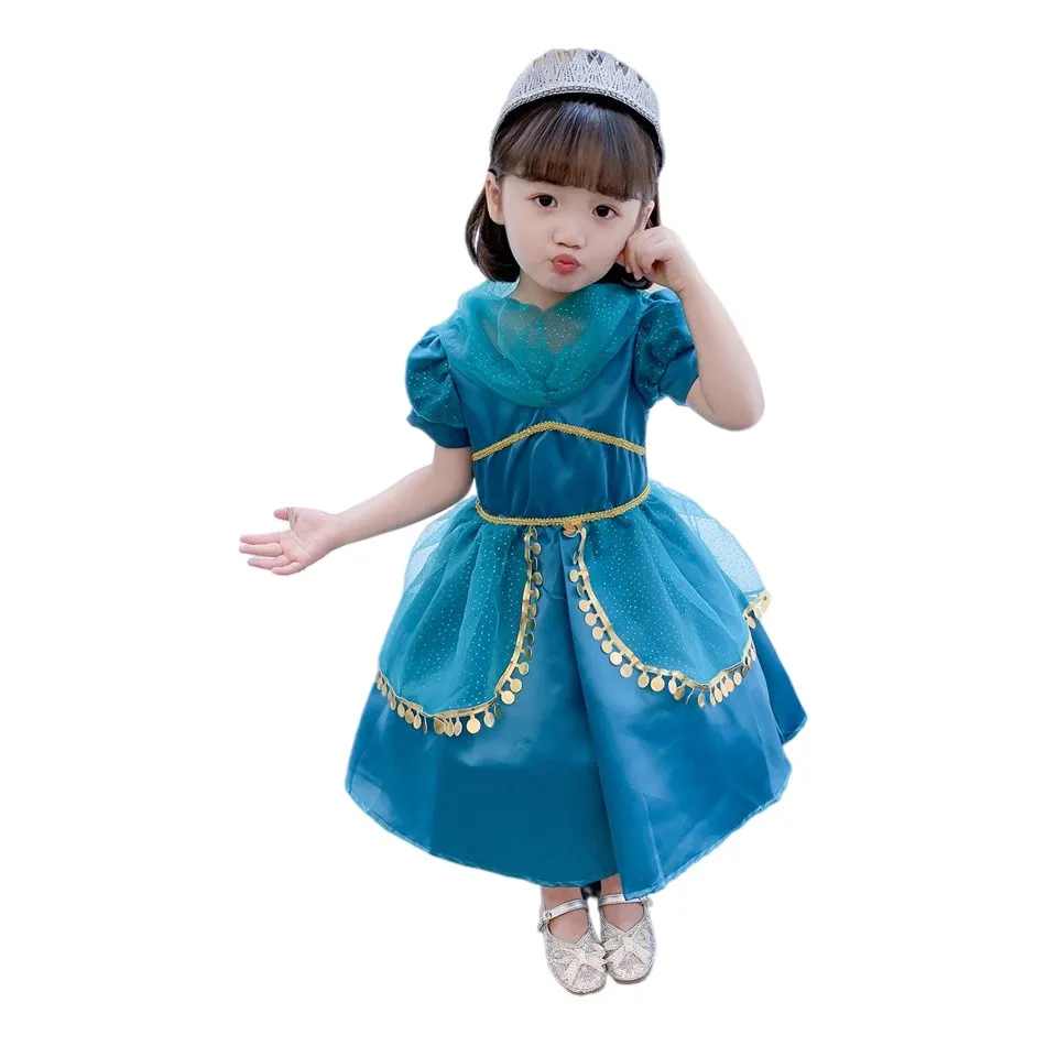 

Kids Clothes Cosplay Jasmine Princess Performance Costume Dress For Girls Halloween Christmas Party Clothes Birthday Gifts 3-10y