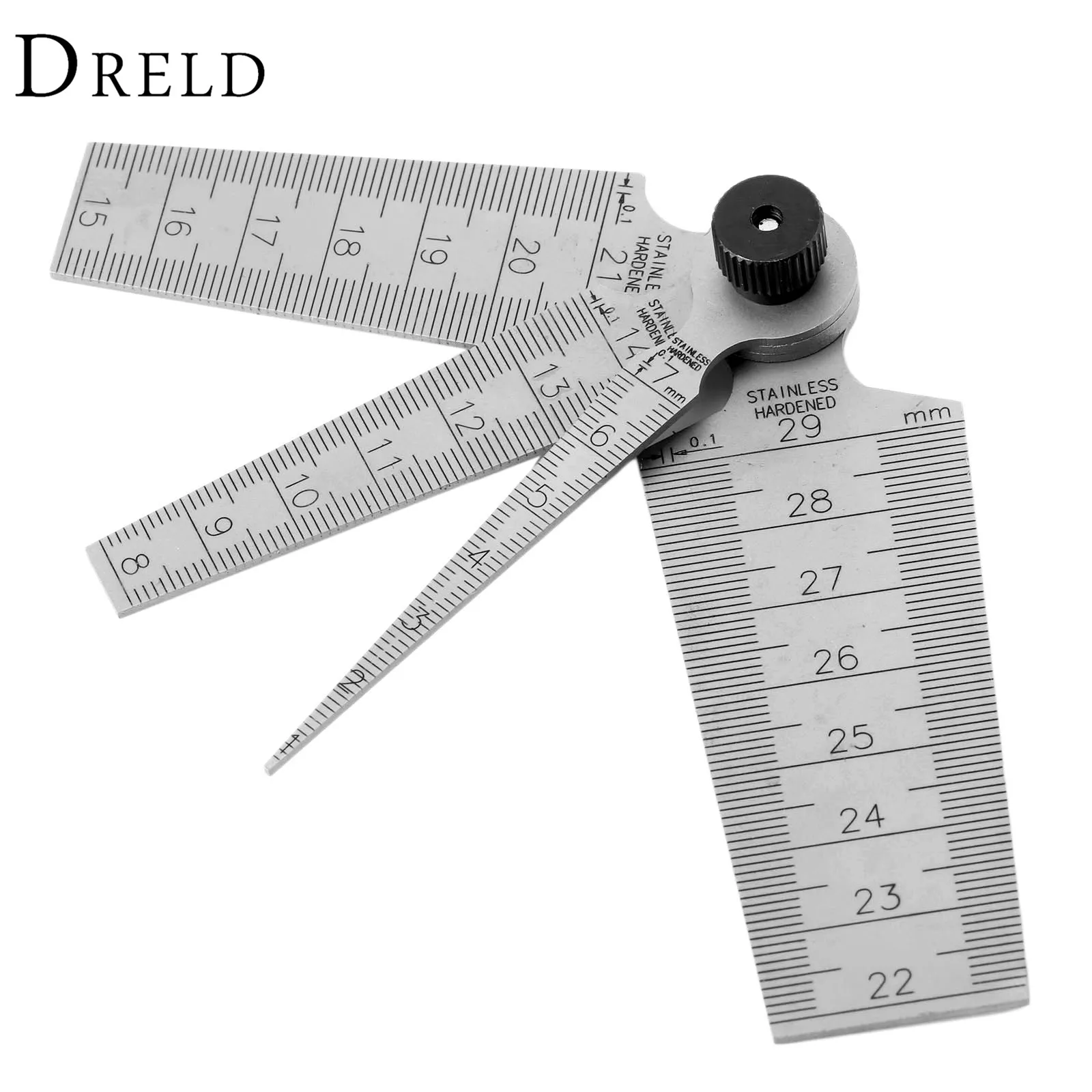 

DRELD 0-29mm Steel Metric Taper Gauge Aperture Scale Wedge Feeler For Drill Hole 4 In 1 Muti-fuction Gap Ruler Measuring Tools