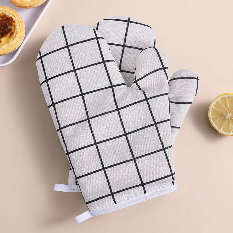 Kitchen Potholders Pad and Stove Oven Gloves Set Mitts Heat Resistant Thermal Anti-heat Take Hot Pot Cooking Baking Gloves images - 6