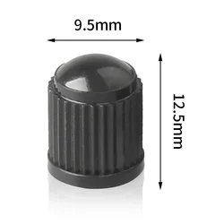 Multicolor Universal Tire Valve Caps - Durable Dust Covers (Black 1pc)