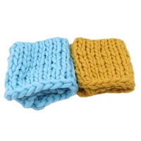 New Arrivals knitted Wool Crochet Baby Blanket Newborn Photography Props Chunky Knit Blanket Basket Filler 2