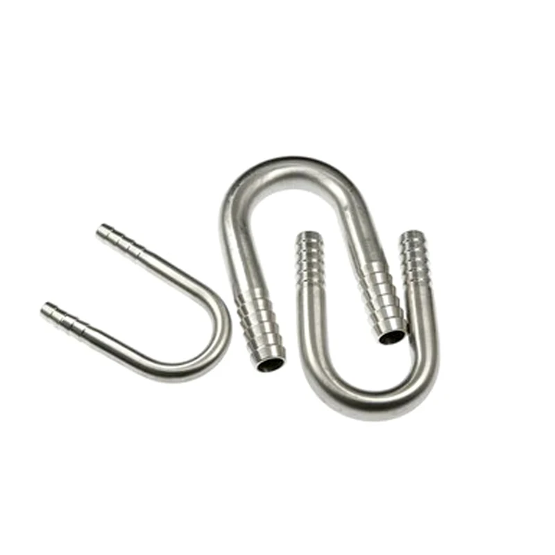 Hose Pipe Fitting 6 8 10 12 16 20 25mm Hose Barb 304 Stainless Steel U shaped Elbow Hosetail 1 PC