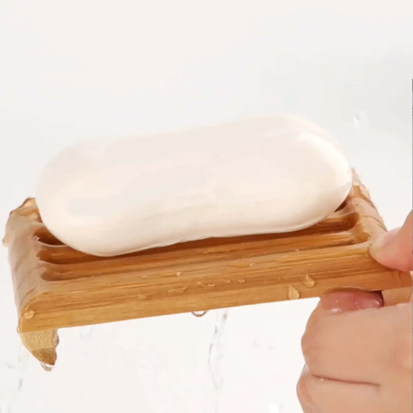 Bamboo Soap Holder Drain Wooden