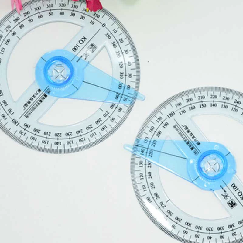 360 Degrees Protractor with Swing Arm Full Circle Pointer Angle Ruler Math Geometry Drafting Tools for Students Design EM88 plastic protractor ruler