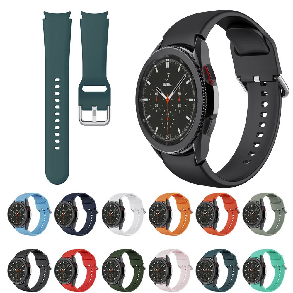 

Ремешок силиконовый для Samsung Galaxy Watch 4 classic, спортивный браслет для смарт-часов, 44 мм 40 мм, 20 мм 46 мм 42 мм
