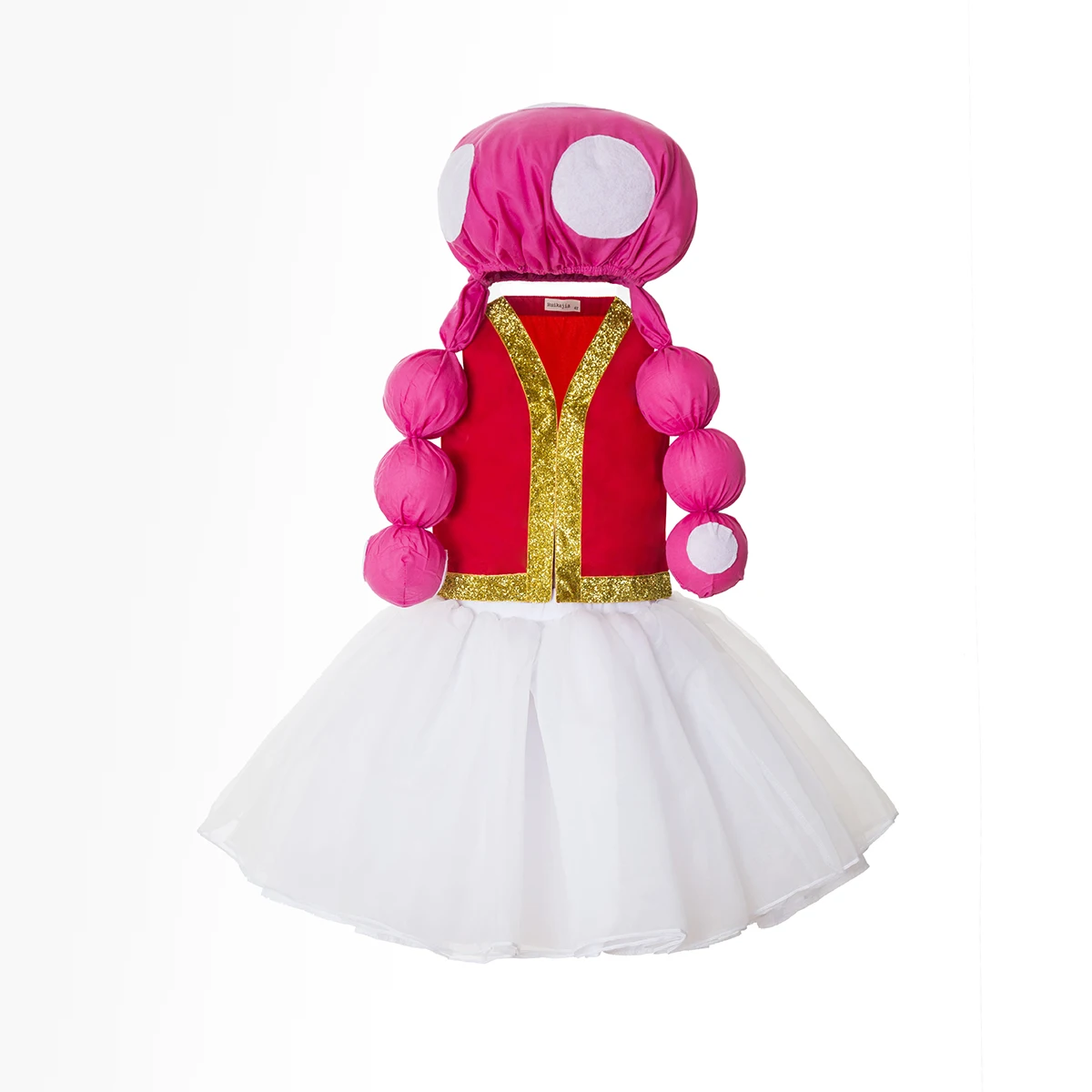 thumbnail image 1 of Disfraz de hongo, disfraz de sapo, Toadette, Super Bros, disfraz de Cosplay, gorro de Halloween, camiseta, chaleco azul, conjunto de 3 piezas, 1 of 5