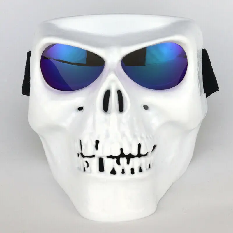 Occhiali da moto Skull Face Mask Shield ATV Racing Dirt Bike Halloween Eyewear casco da moto Unisex copricapo da ciclismo