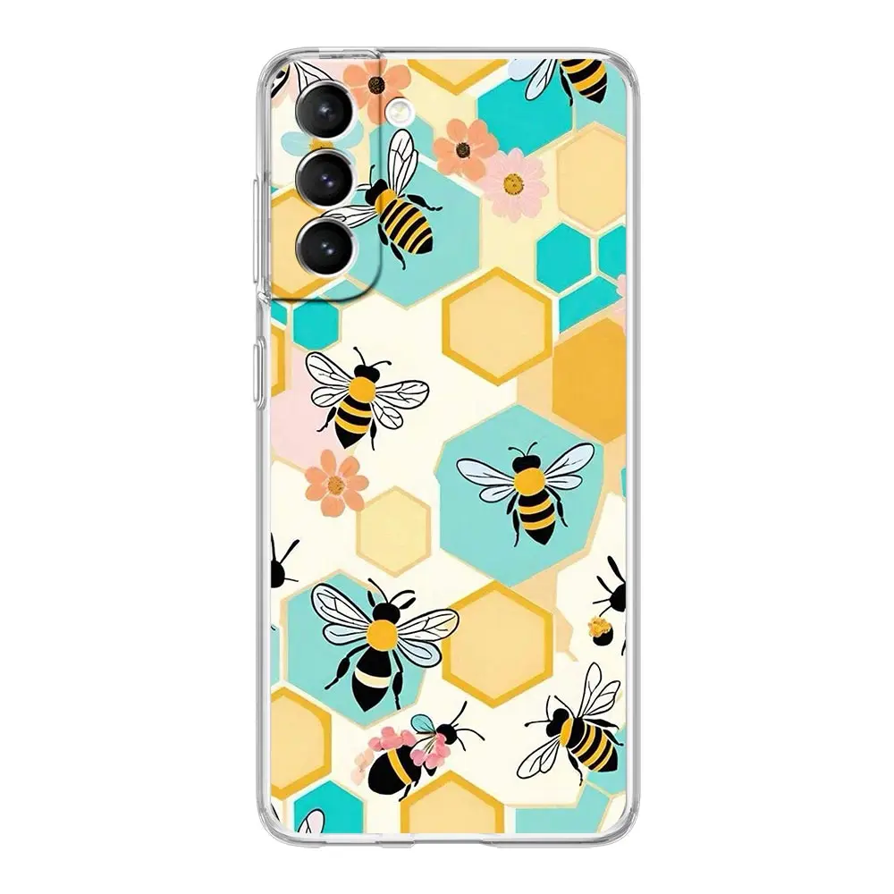 Bee Honey Design Soft Clear Phone Case Cover