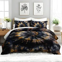 3PC TieDye Spiral Comforter Set Modern Duvet Bedding with 2 Pillowcases Vortex Pattern for Bedroom Guest Room Decor 2
