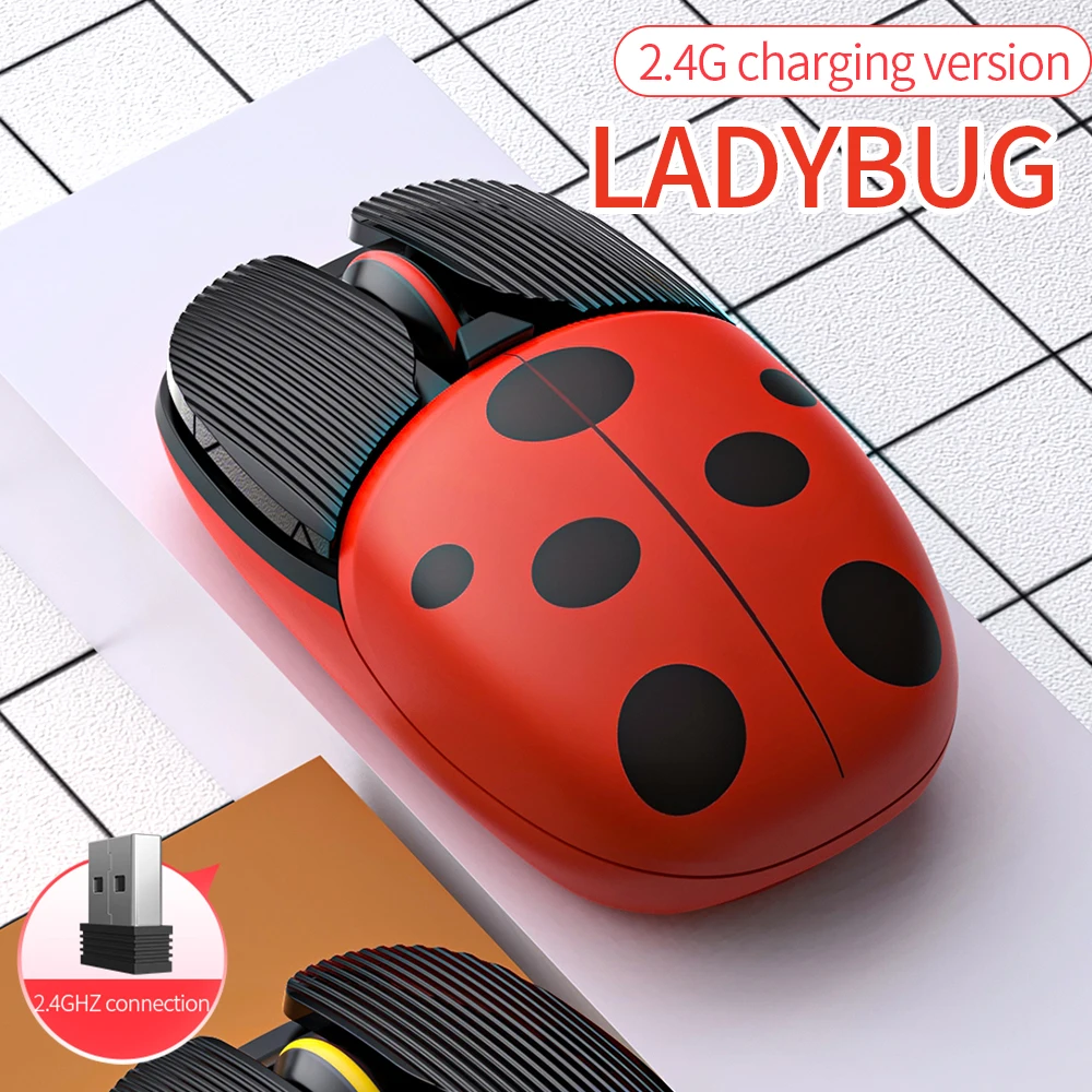 mini computer mouse Cartoon 2.4G Wireless Gaming Mouse Home Office 1600DPI Bluetooth-compatible Mute Mini Wireless Mouse Rechargeable for PC Laptop best pc gaming mouse Mice