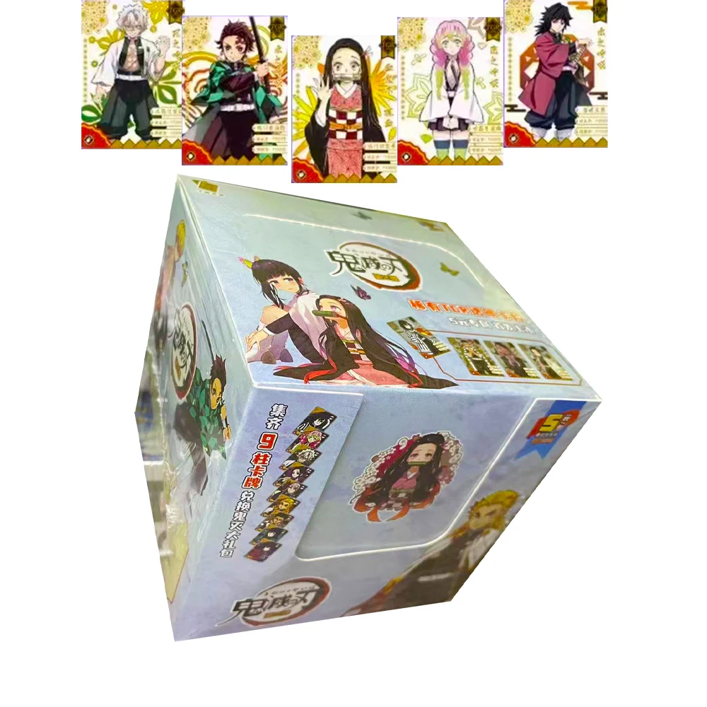 

New Anime Demon Slayer Cards Box Hobby Collection Playing Game Tanjirou Kamado Nezuko Character Children Toy Gift